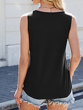 economico Serbatoio Semplice-Top Cami da Donna a Colore Unito Basic Casual Senza Maniche con Spalline Regolari Quotidiani Arricciato Nero Bianco Rosa Verde Estate