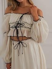 Χαμηλού Κόστους Βασικά Ψεύτικα Φορέματα-Γυναικεία Μακρύ φόρεμα Λινό από ψεύτικο βαμβάκι Φόρεμα καφτάνι Σετ φούστας Μοντέρνα Καθημερινό Καθημερινά ΕΞΩΤΕΡΙΚΟΥ ΧΩΡΟΥ Διακοπές Κανονικό Σκέτο Κοντομάνικο Λαιμόκοψη U Σομόν