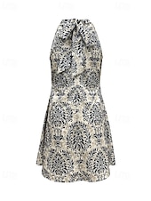preiswerte Ausgefallene Kleider-Damen Minikleid Casual kleid Sommerkleid Boho-Kleid Elegant Hawaiianisch Stilvoll Urlaub Täglich Verabredung Regular Fit Blumen Ärmellos Halfterhals Khaki Sommer