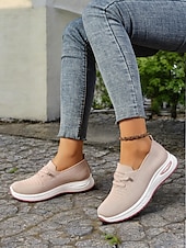 ieftine Adidași de Damă-adidași de damă gri din tricot cu talpă cu pernă de aer – pantofi ușori și respirabili pentru mers, călătorii și ținute casual