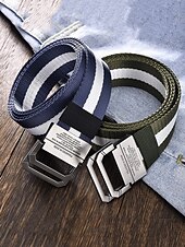 billiga Herrbälten-justerbart nyloncanvasbälte med randig design och metallspänne, slitstarkt vardagsbälte för män och kvinnor, perfekt för utomhusaktiviteter, sport och vardagskläder