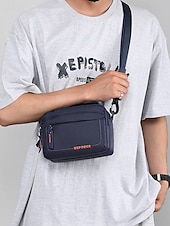 economico Borselli da uomo-borsa a tracolla in nylon impermeabile con più scomparti con cerniera, borsa a tracolla leggera per uomo, perfetta per viaggi, lavoro e attività all&#039;aperto, verde militare, blu scuro