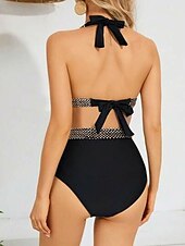 abordables Ensemble de bikinis-Femme Maillots de Bain Bikinis Maillot de bain Mode Tenues de plage Couleur unie Sans Manches Maillots de bain