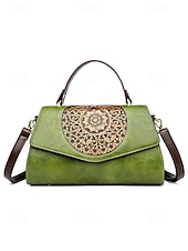 olcso Kézitáskák és bevásárlótáskák-vintage virágos gravírozott műbőr kézitáska – női retro crossbody táska felső fogantyúval alkalmi és hivatalos alkalmakra bor fekete fehér
