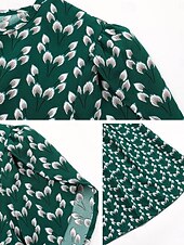 abordables Robes fleuries décontractées-Femme Robe mi-longue Robe casual Robe Trapèze mode Décontractées Vacances du quotidien Standard Floral Manche Courte Col V Vert foncé Eté
