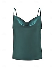 abordables Débardeurs et camisoles femme-Débardeur femme sans manches élégant stylé uni haut régulier à bretelles dos nu bleu marine vert été
