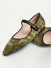 ieftine Pantofi Joși de Damă-pantofi Mary Jane pentru damă cu imprimeu camuflat – material din păr de ponei artificial, pantofi cu vârf ascuțit, confortabili, cu talpă moale, ideali pentru ținute casual, activități în aer liber și stil de zi cu zi
