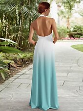 baratos Comprimento do chão-mãe da noiva vestido linha a casamento na praia com capa removível elegante decote halter comprimento até o chão ombre chiffon franzido sem mangas com detalhes franzidos 2025