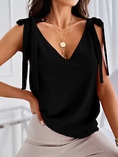 billige Tanks og camisole til kvinner-Dame Cami Top Ensfarget Stilren Casual Ermeløs Stroppe Vanlige Topper Daglig Svart Hvit Rød Sommer