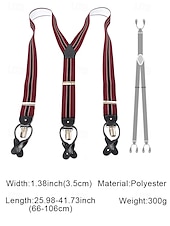 billiga Herrslipsar &amp;amp; flugor-elastiska justerbara hängslen för män – mångsidig design med y-rygg med läderöglor och clip-on alternativ, lämplig för högtidlig klädsel, bröllop eller affärskläder