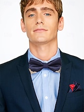 preiswerte Krawatten &amp;amp; Fliegen für Herren-Burgunderfarbenes Herren-Fliegenset mit Goldspitze, Einstecktuch und rosa Anstecknadel – elegante Accessoires für Hochzeiten, Partys und formelle Anlässe