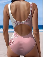 cheap One-piece swimsuits-Women&#039;s Swimsuits One Piece Monokini Swimsuit Backless Tummy Control High Waist Slim Vacation Beach Wear Ombre U Neck Sleeveless Bathing Suits