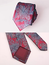 baratos Gravatas masculinas e gravatas borboleta-gravatas masculinas vintage com estampa floral e paisley – conjunto elegante de gravatas de seda para casamentos, eventos formais e roupas de escritório