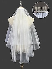 cheap Women&#039;s Hair Accessories-Elegant Two-Layer Bridal Veil with Soft Tulle – Classic Wedding Accessory for Brides, Ideal for Traditional and Formal Weddings