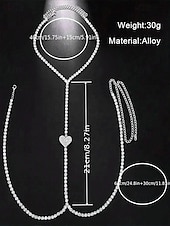 economico Collana da donna-collana con catena per il corpo in strass da donna – ciondolo a cuore, scintillante gioiello a forma di Y per feste, abbigliamento da discoteca o eventi speciali