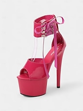 cheap Dress Sandals-Black Patent Leather Platform Sandals with Lace-Up Ankle Straps – Sexy Women&#039;s High Heel Shoes for Club and Dance