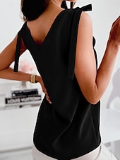billige Tanks og camisole til kvinner-Dame Cami Top Ensfarget Stilren Casual Ermeløs Stroppe Vanlige Topper Daglig Svart Hvit Rød Sommer