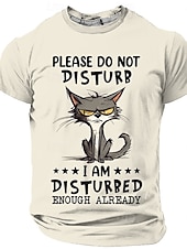 cheap Men&#039;s Funny T shirts-Men&#039;s Cat Funny T Shirt Short Sleeve T shirt 3D Print Crew Neck Shirt Fashion Daily Street Daily Light Blue White Light Green Summer Spring Clothing Apparel S M L XL XXL XXXL