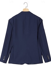 economico Abiti formali-Completi da matrimonio da uomo Nero Borgogna Blu navy Completi di ritorno a casa 3 Pezzi a tinta unita Slim Fit Monopetto Due bottoni
