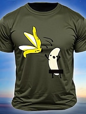 economico Magliette divertenti da uomo-Maglietta divertente umoristica per adulti banana maniche corte stampa 3D girocollo moda quotidiana abbigliamento da strada blu chiaro bianco verde militare estivo primaverile S M L XL XXL XXXL
