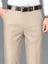 abordables Delgado-Hombre pantalones de traje Pantalones pantalones Pantalones de traje Bolsillo Plano Comodidad Transpirable Boda Exterior Diario Moda Casual Negro Caqui