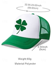 billige Herrehatter-st. patrick&#039;s day lastebilhatter - kløver og morsomme slagorddesign for menn og kvinner, grønne og hvite justerbare capser for feriefester, parader og festlige feiringer