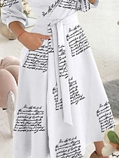 economico Abito a Strisce e Geometrico-Per donna Vestito longuette Abito casual Abito linea A Moda Informale Da mare Giornaliero Standard Pop art Fantasia geometrica Manica a 3/4 A V Nero Bianco Blu Verde Estate