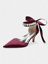 cheap Semi-Formal-Blue Satin Pointed-Kitten Heels with Rhinestone Ankle Strap and Bow Tie - Elegant Wedding or Evening Shoes