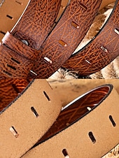 preiswerte Herrengürtel-Herrengürtel aus echtem Leder mit robuster Metallschnalle – klassischer Vintage-Stil für Freizeit und formelle Kleidung