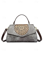 olcso Kézitáskák és bevásárlótáskák-vintage virágos gravírozott műbőr kézitáska – női retro crossbody táska felső fogantyúval alkalmi és hivatalos alkalmakra bor fekete fehér