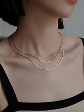 abordables Accesorios-Collar Cromo Mujer Moda Estilo lindo Clásico Boda Forma Geométrica Gargantillas Para Diario