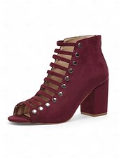 Χαμηλού Κόστους Γυναικεία Σανδάλια-γυναικεία μαύρα πέδιλα με λουράκια με τακούνι με λεπτομέρειες με καρφιά – μοντέρνο σχέδιο peep-toe για ρούχα γραφείου και πάρτι