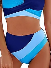 olcso Bikiniszettek-Női Fürdőruha Bikini 2 darab Merész Fürdőruha Nyitott hátú Magas derék Vékony Szabadság Strandruházat Színes V-alakú Ujjatlan Fürdőruhák
