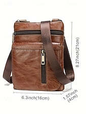 abordables Sacs pour homme-sac à bandoulière vintage marron en cuir véritable pour homme – sac à bandoulière multi-poches pour les voyages, le travail et l&#039;utilisation quotidienne noir marron café
