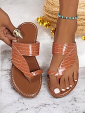 olcso Nyári szandálok-női arany croc mintás felbújós szandál kényelmes szabással – stílusos alkalmi lábbeli nyárra, strandra és nyaralásra