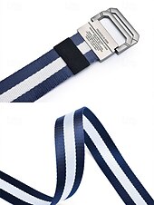 billiga Herrbälten-justerbart nyloncanvasbälte med randig design och metallspänne, slitstarkt vardagsbälte för män och kvinnor, perfekt för utomhusaktiviteter, sport och vardagskläder