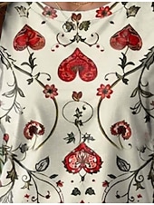 billige Blomster t-skjorte-Dame T skjorte Blomstret Fritid Kortermet Rund hals Vanlige topper Daglig Trykt mønster matt-hvit Sommer