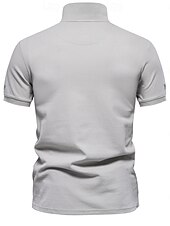 abordables Polo Élite para Hombres-Hombre polo de punto polo de negocios Formal Trabajo Cuello Vuelto Manga Corta Geométrico Botones Verano Negro Blanco Azul Piscina Gris polo de punto