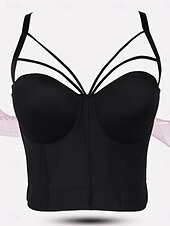cheap Corsets-Women&#039;s Waist Cincher BacklessNightwearPOLY Date Club Bar Solid Colored Sexy Black White Red Summer