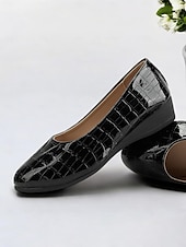 ieftine Pantofi Joși de Damă-pantofi dama din piele lacuita cu model crocodil – pantofi eleganti si confortabili pentru tinuta de birou si ocazii formale