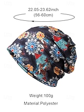 baratos Chapéus Femininos-gorro feminino com estampa floral – leve, macio e respirável para uso casual e atividades ao ar livre