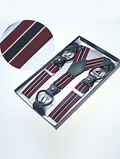 billiga Herrslipsar &amp;amp; flugor-elastiska justerbara hängslen för män – mångsidig design med y-rygg med läderöglor och clip-on alternativ, lämplig för högtidlig klädsel, bröllop eller affärskläder