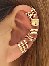 cheap Women&#039;s Earring-Gold Ear Cuff Set – Non-Piercing Alloy Ear Wraps with Unique Design, Minimalist Style for Women, Perfect for Parties, Everyday Wear and Gifts