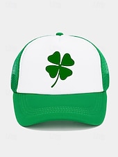 billige Herrehatter-st. patrick&#039;s day lastebilhatter - kløver og morsomme slagorddesign for menn og kvinner, grønne og hvite justerbare capser for feriefester, parader og festlige feiringer