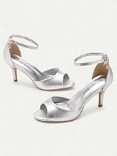 preiswerte Damensandalen-goldene Peep-Toe-Stilettos für Damen mit Fesselriemchen, elegantes Design für Hochzeiten, Partys und formelle Anlässe