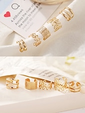 cheap Women&#039;s Earring-Gold Ear Cuff Set – Non-Piercing Alloy Ear Wraps with Unique Design, Minimalist Style for Women, Perfect for Parties, Everyday Wear and Gifts