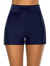 cheap Bikini Bottoms-Women&#039;s Normal Swimwear Bikini Bottom Swim Shorts Shorts Swimsuit Drawstring Solid Color Beach Wear Summer Bathing Suits
