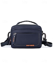 economico Borselli da uomo-borsa a tracolla in nylon impermeabile con più scomparti con cerniera, borsa a tracolla leggera per uomo, perfetta per viaggi, lavoro e attività all&#039;aperto, verde militare, blu scuro