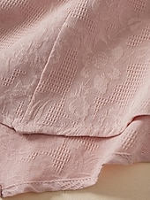 abordables Chemises-Femmes Chemise Chemisier Chemises en coton et lin Couleur Unie Basique Occasionnel Manche 3/4 Col ras du cou Hauts Réguliers Quotidien Boutons Rose Claire Bleu Été