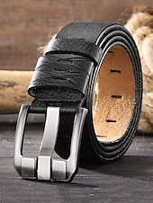 preiswerte Herrengürtel-Herrengürtel aus echtem Leder mit robuster Metallschnalle – klassischer Vintage-Stil für Freizeit und formelle Kleidung